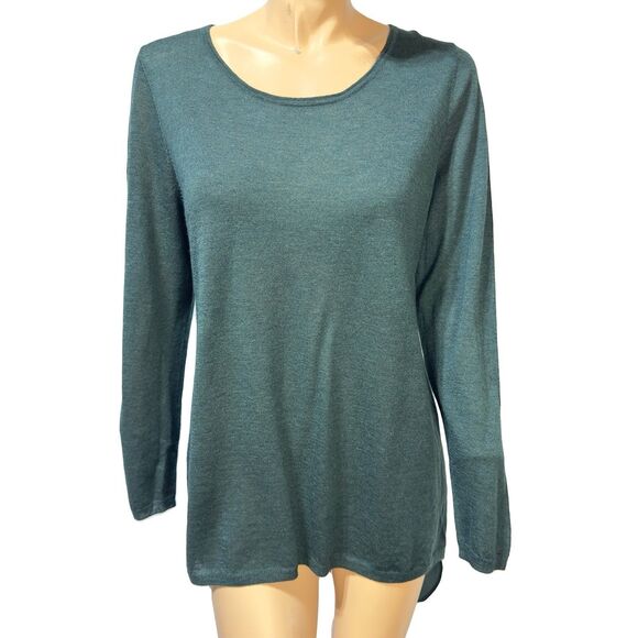 Soft Surroundings Tops - Soft Surroundings Knit Tunic Top Wool Alpaca Blend High Low Hem Size L Green NWT